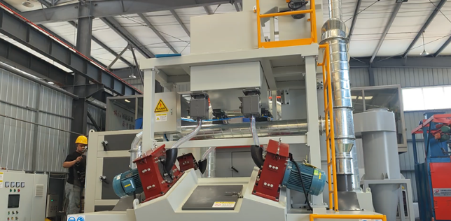 六安板材除锈强化，通过式抛丸机应用案例